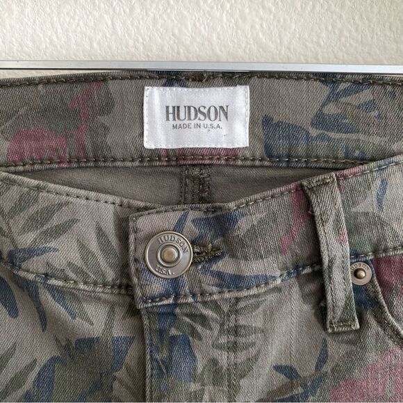 Hudson Jeans Krista Printed Super Skinny Bramble Green Jeans Pants Size 29 - Picture 10 of 14